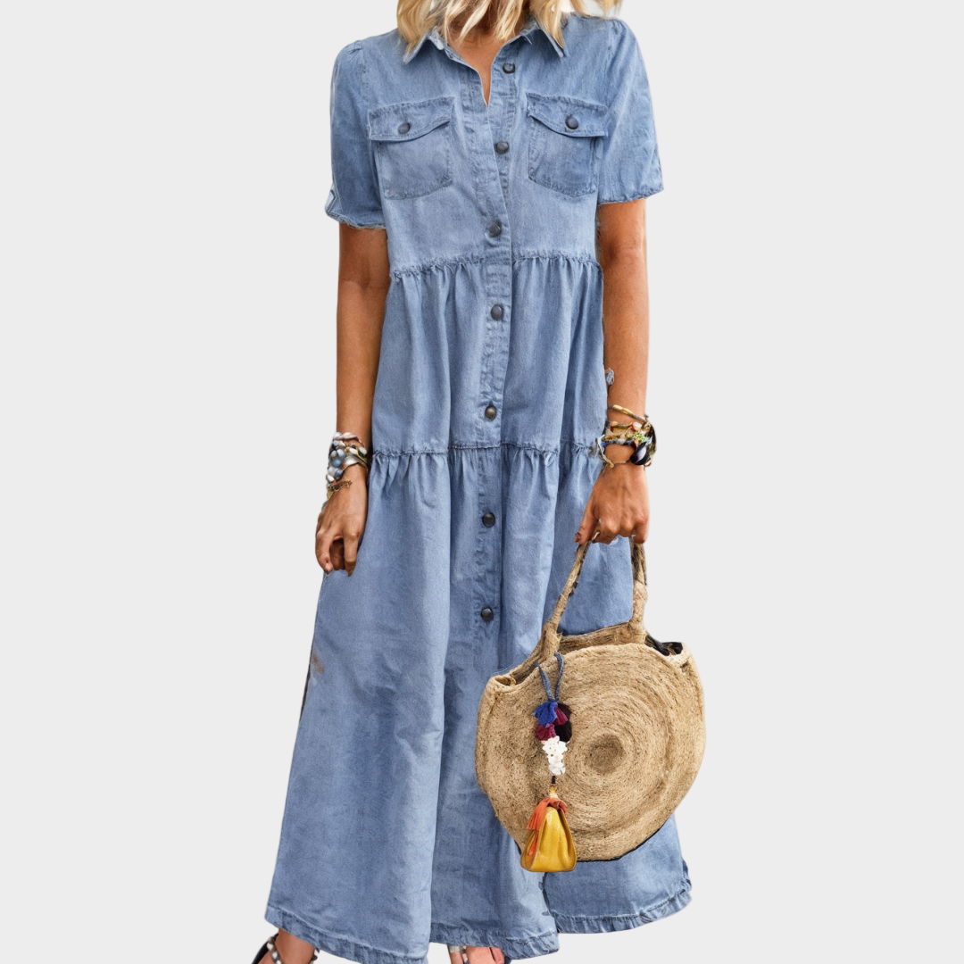 María - Vestido Denim Elegante