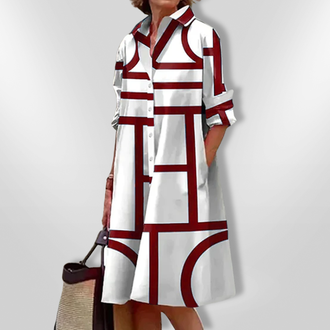 Elena - Vestido Midi Geométrico