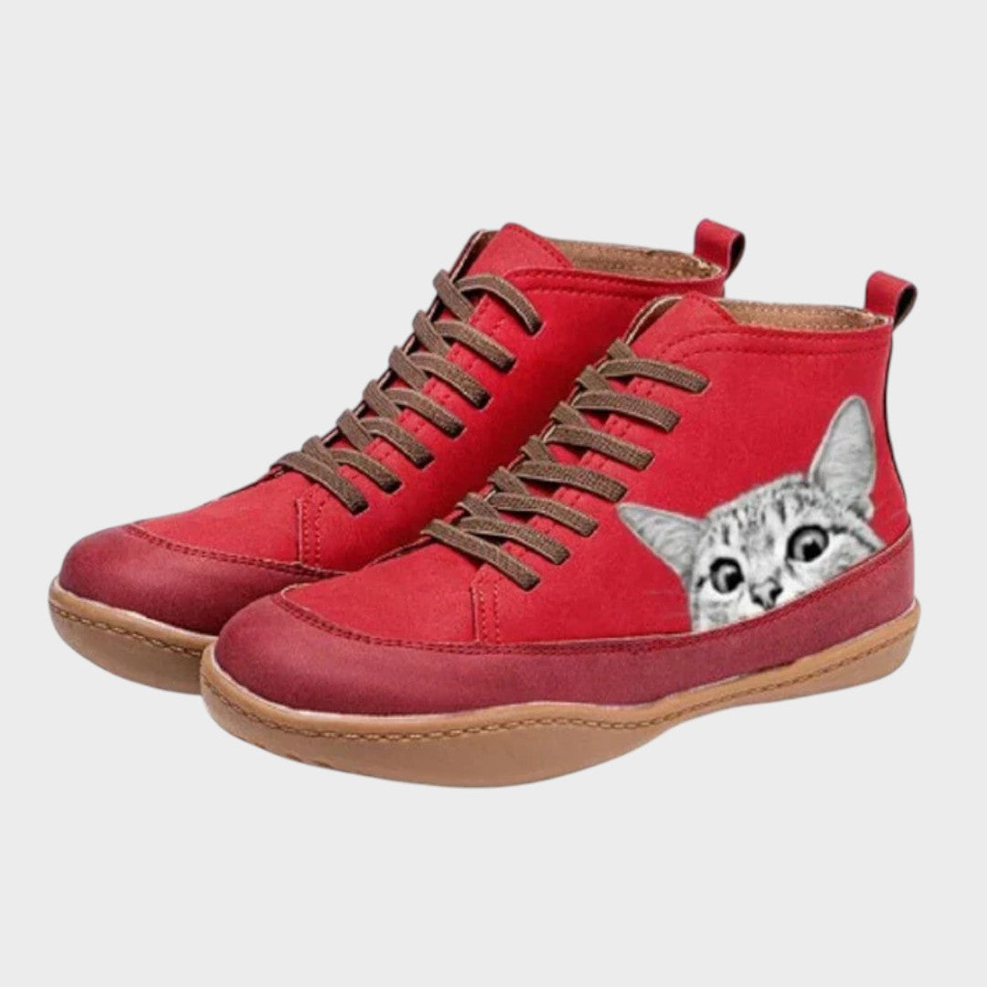 Carmen - Botas de cuero para amantes de gatos