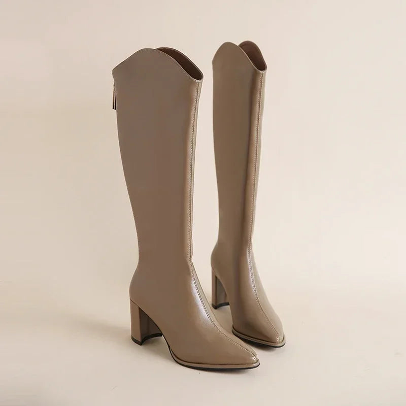 Isabel - Botas de tacón grueso para el invierno