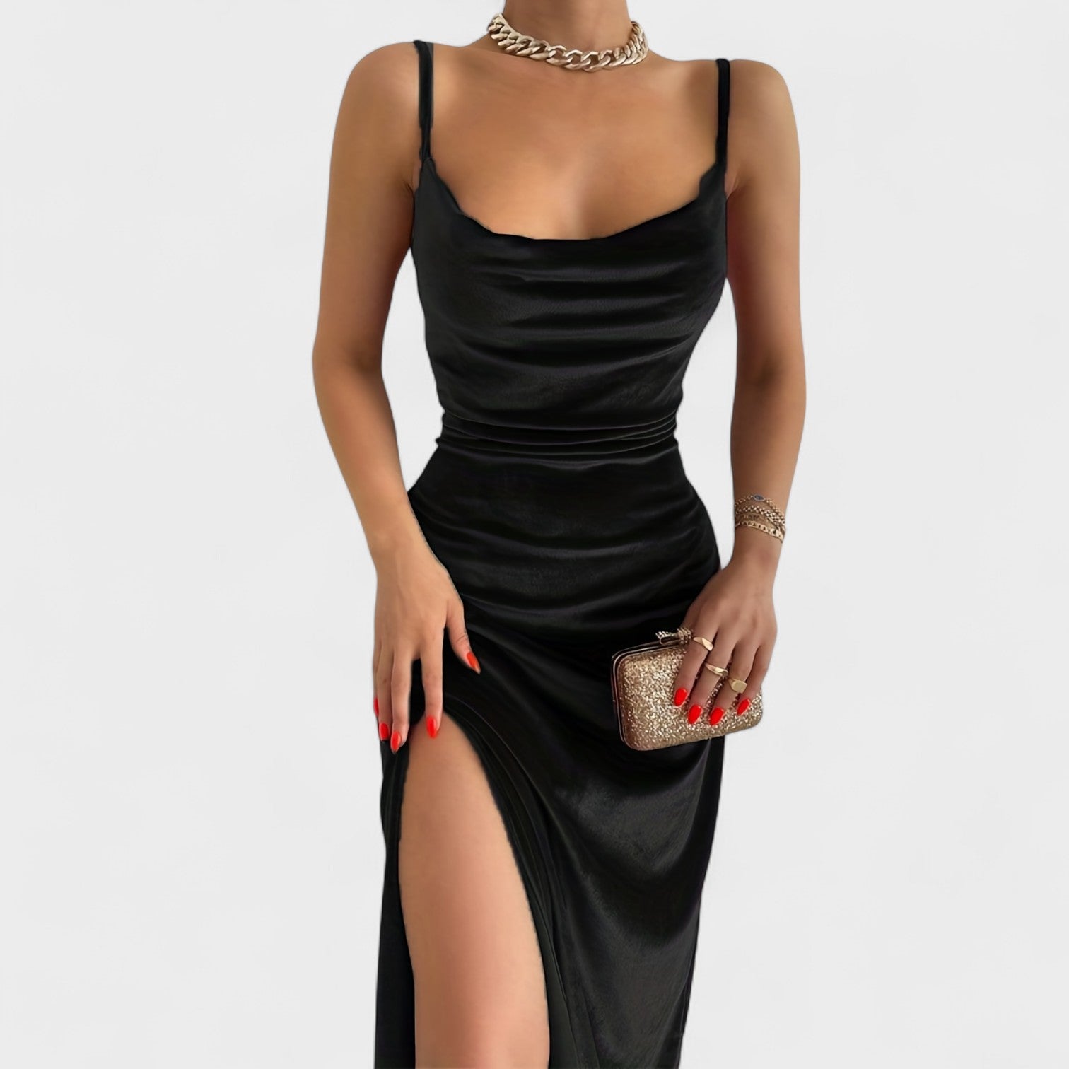 Gabriela - Vestido Terciopelo Abertura